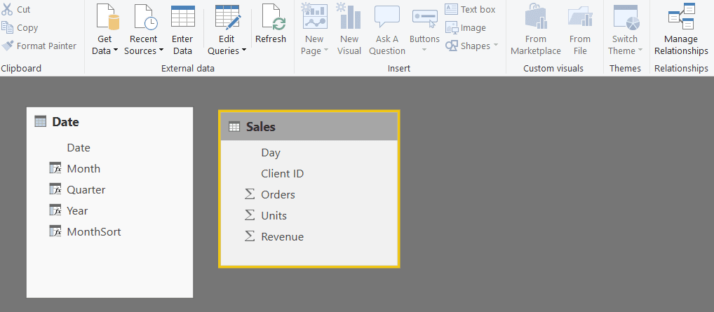 Power BI Calendar Table - Manage Relationships